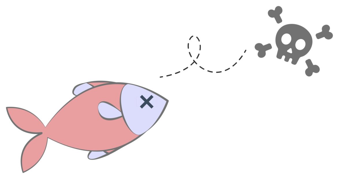 死んでいる熱帯魚